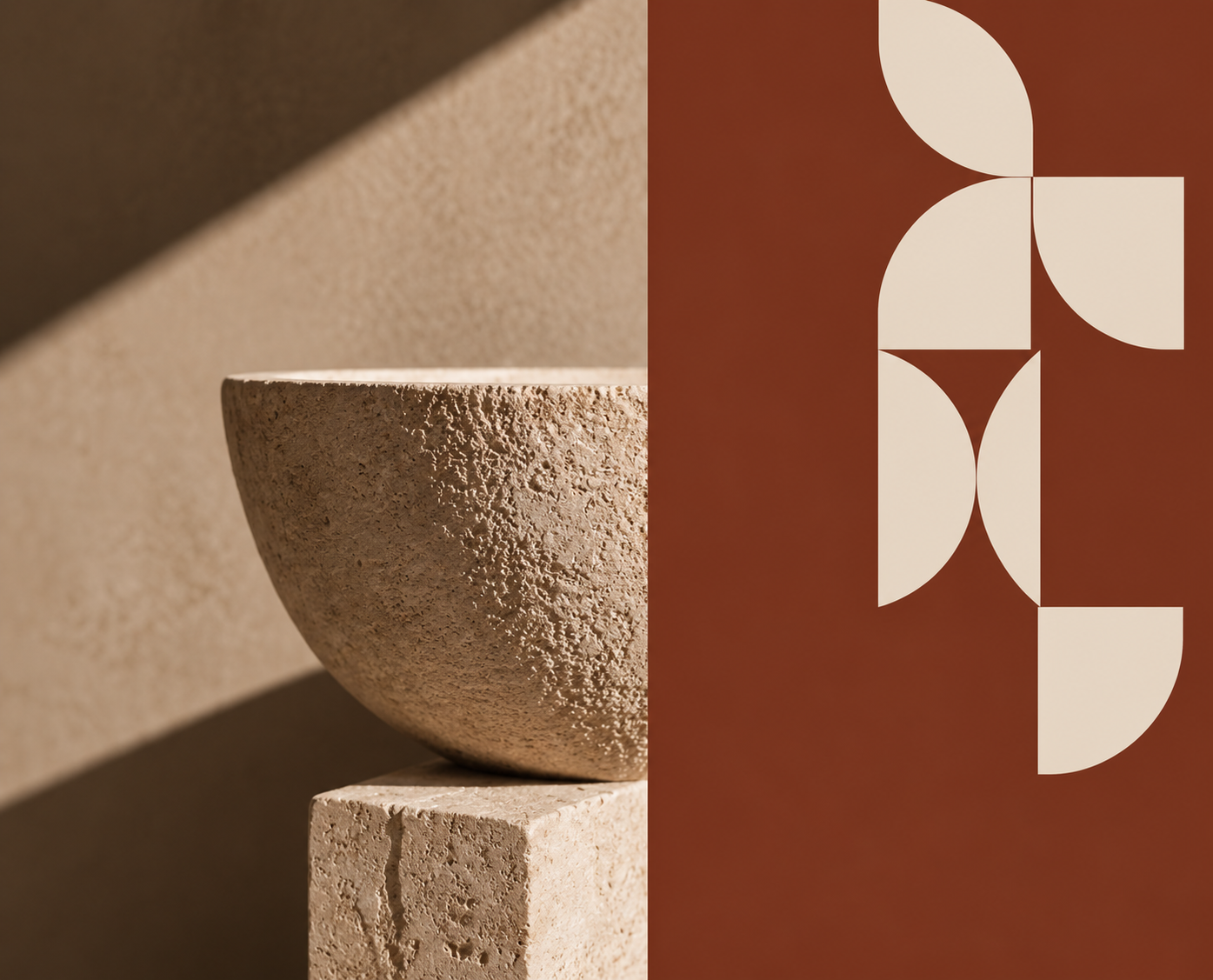 Stone vessel and sculptural material composition